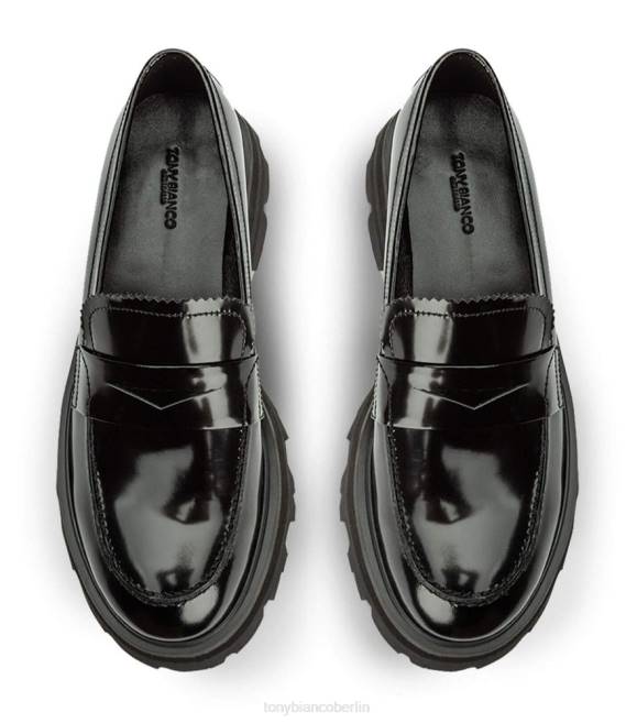 Slipper| de Tony Bianco Frauen Axell Freizeitschuhe Schwarz hochglänzend 4624590